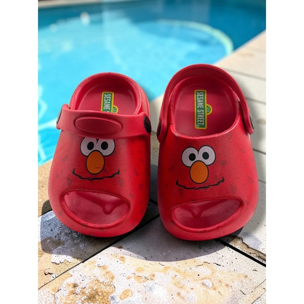 Sesame Street Elmo Red Character Clogs Kids Open Toe Slip On Sandals